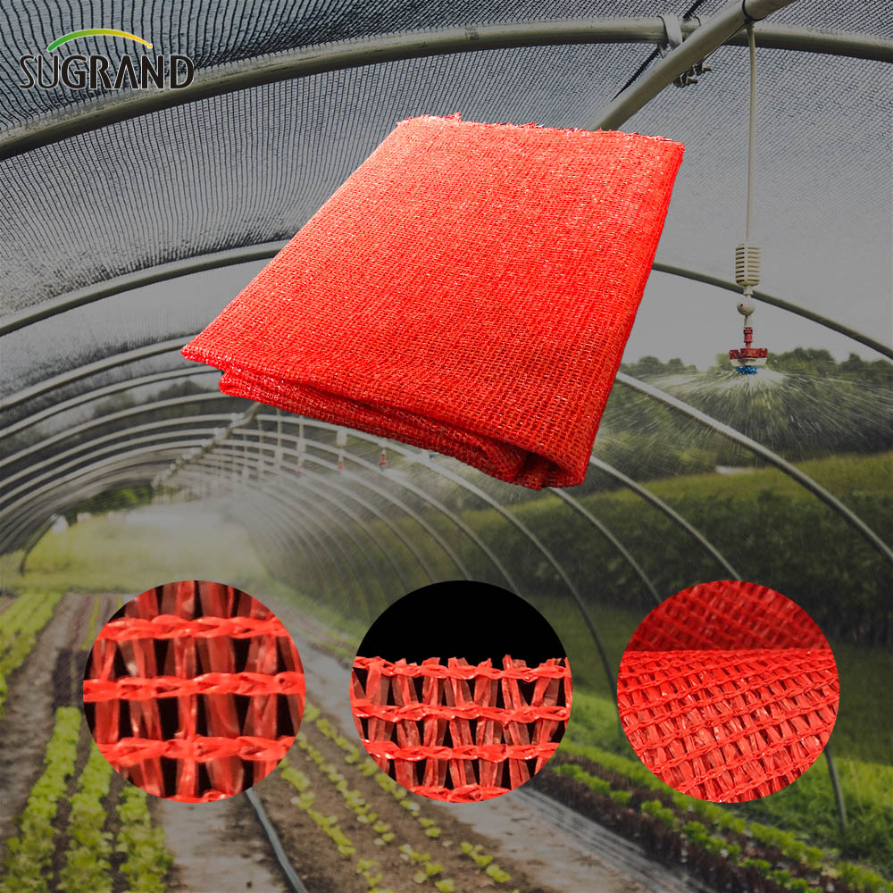 135GSM جديد شريط HDPE أحمر وبيضاء المورد الشبكة